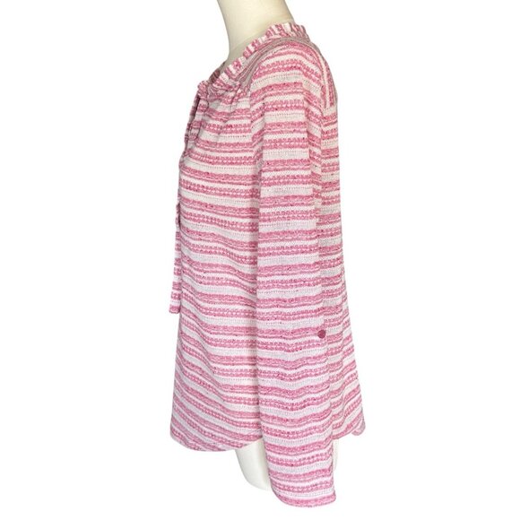 Loft Red White Striped Round Neck Long Sleeve Pullover Top Women's Sz M - Picture 3 of 10
